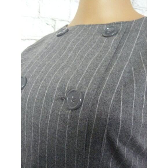 Tex by MaxAzria Dark Grey Wool-Like Pin Stripe Sheath Dress XS NWT - Picture 6 of 9